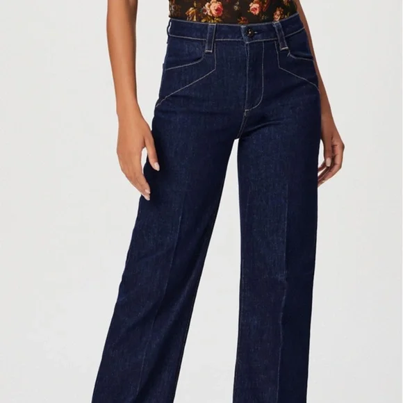 Paige Leenah Slim Wide-Leg Denim Jeans - Picture 7 of 10
